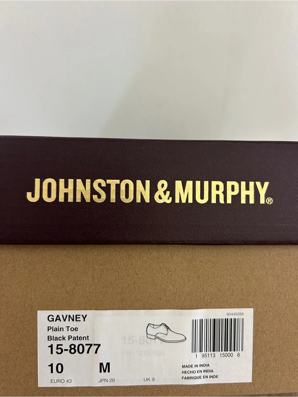 Johnston & Murphy Black Patent Leather Derby Dress Shoes